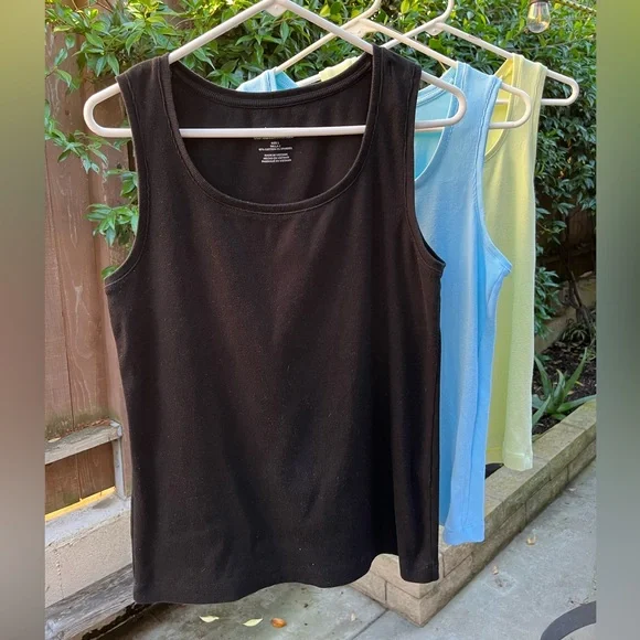 Chicos Ultimate T Bundle (3) Size 2 ( Women's M) Black Blue Lime 97% Cotton - Picture 1 of 8